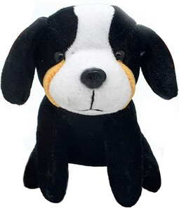 Тварини: М'яка іграшка Цуценя, 15 см (чорно-білий)