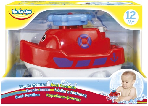 Іграшки для ванни: Кораблик-фонтан, іграшка для купання (червоний), BeBeLino, червоний