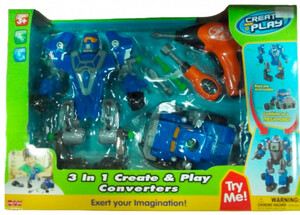 Ігри та іграшки: Робот-конструктор 3 в 1 (синій)