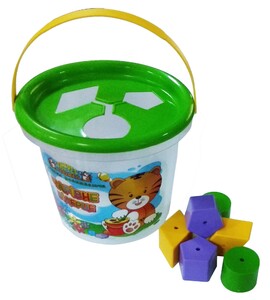 Розвивальні іграшки: Чарівне відерце з салатовой кришкою - розвиваюча іграшка, 8 елементів