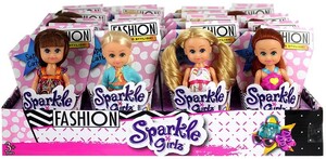 Куклы: Кукла-модница Моника в розово-голубом платье, 10 см, Sparkle Girls