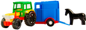 Машинки: Трактор з причепом (синій причіп з конячкою) (250-48784019)