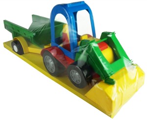 Игры и игрушки: Синий трактор-багги с ковшом и зеленым кузовом