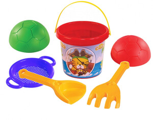 Розвивальні іграшки: Набір для піску Тигреня з м'ячем (6 елементів, червоне відро) Тигрес