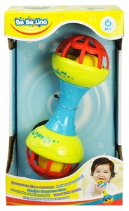 Игры и игрушки: Погремушка Мягкая гантелька (голубая ручка), BeBeLino, держ. для ручек голуб