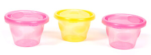 Детская посуда и приборы: Контейнеры для детского питания (розовый, желтый)