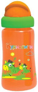 Поильники, бутылочки, чашки: Поилка-непроливайка с силиконовой соломинкой (оранжевая), 300 мл