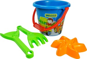 Игры и игрушки: Набор для песка (синее ведро), 4 элемента Wader