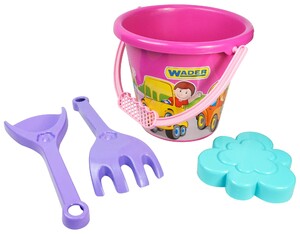 Игры и игрушки: Набор для песка (розовое ведро), 4 элемента