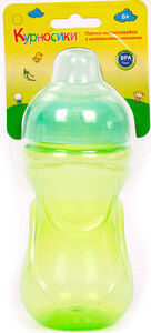 Поильники, бутылочки, чашки: Поилка-непроливайка с силиконовым носиком (салатовая), 300 мл