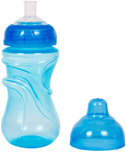 Поїльники, пляшечки, чашки: Поїлка-непроливайка з силіконовим носиком (синя), 300 мл