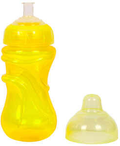 Поильники, бутылочки, чашки: Поилка-непроливайка с силиконовым носиком (желтая), 300 мл