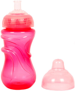 Поильники, бутылочки, чашки: Поилка-непроливайка с силиконовым носиком (розовая), 300 мл