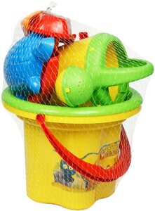 Игры и игрушки: Набор для песка Цветочек 8 эл. с лейкой (желтое ведро)