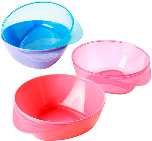 Тарілки: Тарілки глибокі, набір з 4 штук, рожеві і блакитні