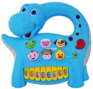 Музичні та інтерактивні іграшки: Інтерактивна панель Музичний динозавр (блакитна), BeBeLino, гол