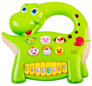 Музыкальные и интерактивные игрушки: Интерактивная панель Музыкальный динозавр (зеленая), BeBeLino, зел