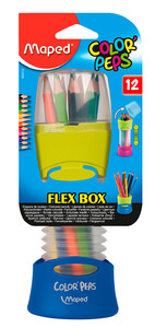 Товары для рисования: Карандаши цветные Color Peps Flex Box, 12 цветов, раздвижной пенал (синий)