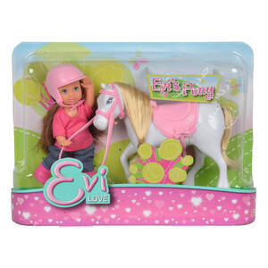 Куклы: Кукла Эви и белая пони Steffi & Evi Love