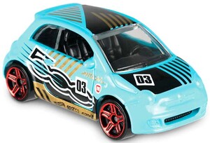 Машинки: Fiat 500, автомобіль базовий Hot Wheels, Mattel