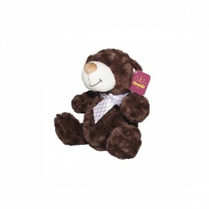 Тварини: М'яка іграшка Ведмідь коричневий з бантом, 25 см, GranD