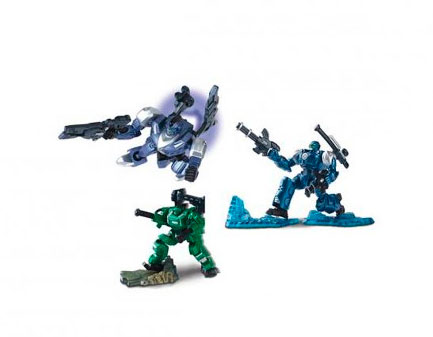 Роботы: Робот MARS. Три фигурки с опорой (синий, голубой, зеленый), Hap-p-kid