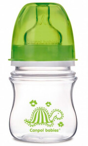 Поильники, бутылочки, чашки: Бутылочка с широким горлышком Easy Start Цветные зверюшки, салатовая черпаха, 120 мл, Canpol babies