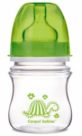 Бутылочки: Бутылочка с широким горлышком Easy Start Цветные зверюшки, салатовая черпаха, 120 мл, Canpol babies