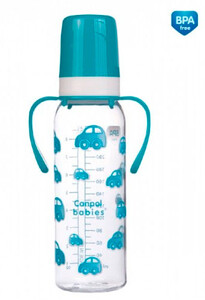 Бутылочки: Тритановая бутылочка 250 мл с ручками (бирюзовая), Canpol babies