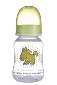 Поїльники, пляшечки, чашки: Бутылочка с узким горлышком, 120 мл, прозрачно-зелёная, Canpol babies