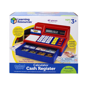 Початкова математика: Іграшковий набір "Касовий апарат з калькулятором і євро" Learning Resources