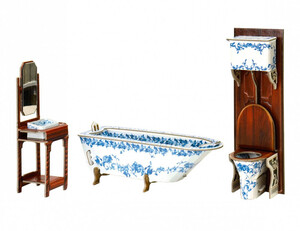 Коллекционный набор мебели Ванная комната, Объемный пазл, Умная бумага