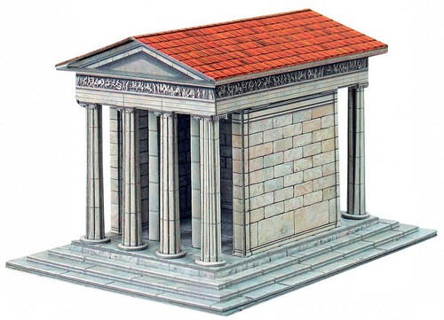 Аплікації та декупаж: Храм Ніки Аптерос, Збірна модель з картону, Умная бумага