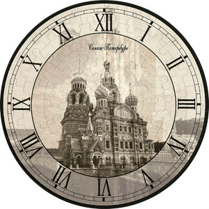 Часы и время года: Пазл-часы Спас-на-Крови, Умная бумага