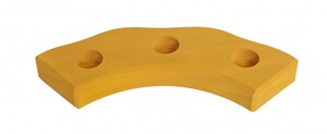 Декор: Подсвечник праздничный деревянный полукруглый желтый Nic