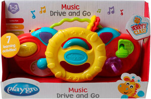 Розвивальні іграшки: Розвивальна іграшка Музичне кермо, жовта, Playgro