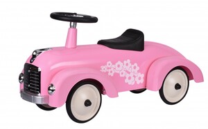 Детский транспорт: Толокар goki Ретро машина розовая 14161G