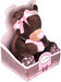 Медведица, сидящая с сердечком, 20 см, Choco & Milk, Orange дополнительное фото 7.