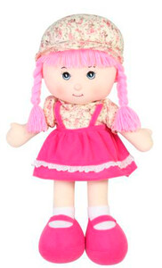 Ляльки: Мягконабивная кукла с косичками (розовая), 36 см, Devilon