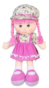 Ігри та іграшки: Мягконабивная кукла с косичками (сирень), 36 см, Devilon