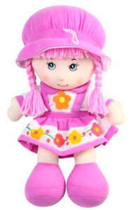 Ляльки: Мягконабивная кукла в шапочке (лиловая), 36 см, Devilon