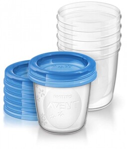 Детская посуда и приборы: Контейнеры для хранения грудного молока 5х180мл Avent
