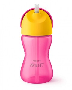 Чашка с трубочкой (300 мл. 12+) розовая Avent