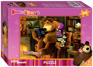 Игры и игрушки: Пазл Маша и Медведь, 104 эл., Step Puzzle