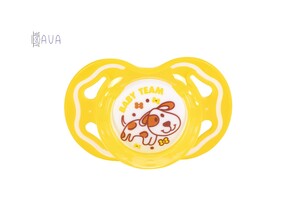 Пустушка силіконова класична, Baby team (жовтий, фіолетовий)