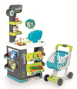 Игры и игрушки: Интерактивный супермаркет с кассой и тележкой Сити Маркет