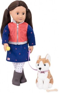 Ляльки: Лялька Леслі з собакою (46 см) Our Generation