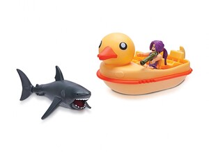 Персонажі: Набір ігрових колекційних фігурок Jazwares Roblox Feature Vehicle SharkBite: Duck Boat W2
