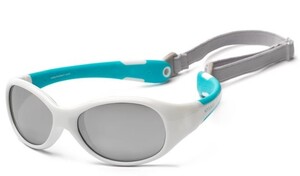 Детские солнцезащитные очки Koolsun Flex бело-бирюзовые 3+