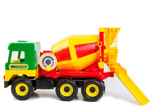 Ігри та іграшки: Middle Truck - бетономешалка с зелёной кабиной, 36 см, Wader